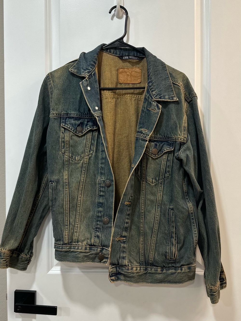 Zara Vintage Washed Blue Denim Jacket